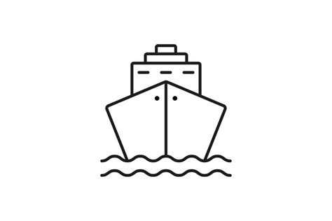 Cruise Ship Line Icon