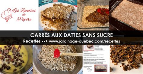 Carrés aux Dattes sans Sucre Recettes de Pépére