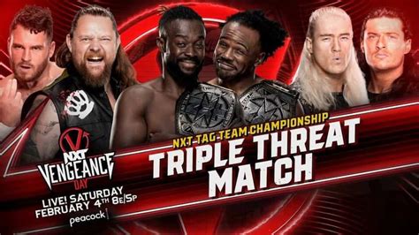 Triple Threat Wwe Nxt Tag Team Title Match Set For Vengeance Day