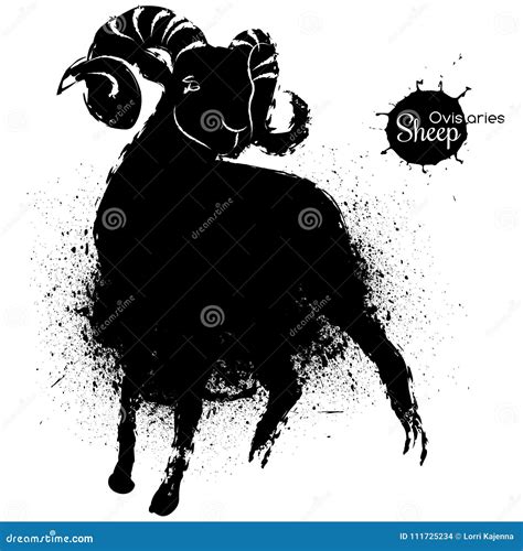 The Sheep Graphic Black And White Drawing Stock Vector Illustration