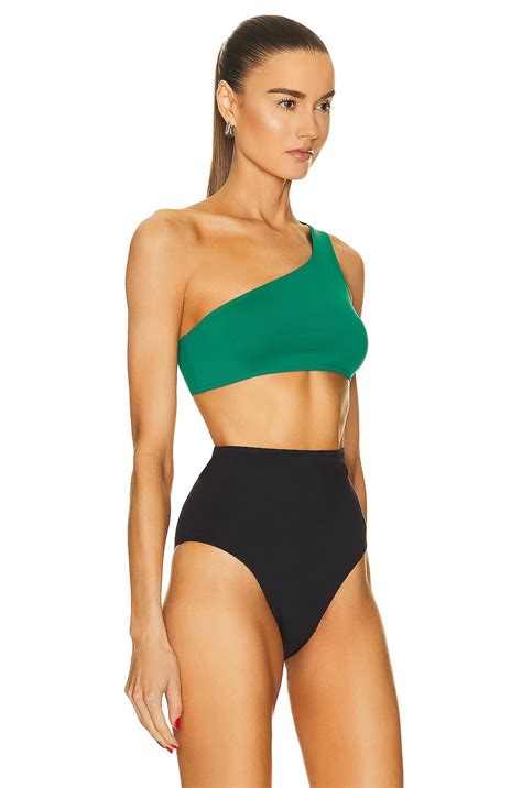 Eres Symbole One Shoulder Bikini Top In Cactus Fwrd