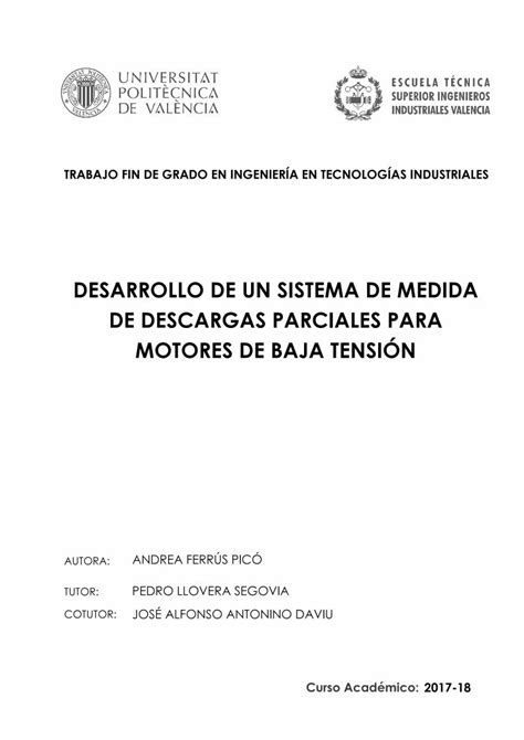 Pdf Desarrollo De Un Sistema De Medida De Descargas Parciales