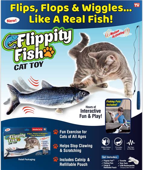 Flippity Fish Cat Toy Interactive Cat Toy Flips Flops And Wiggles Like