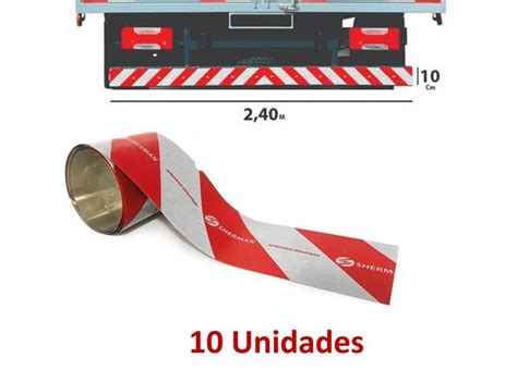 10 faixa refletiva parachoque caminhão carreta van aprovada denatran 2