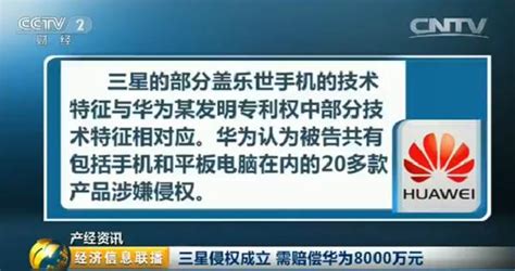 華為維權首案宣判 三星侵權成立需賠華為8000萬 每日頭條