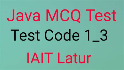 Java Mcq Test Code 13 Youtube