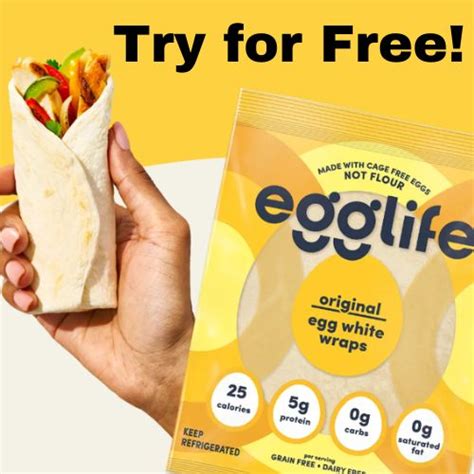 Free Pack Of Egglife Egg White Wraps