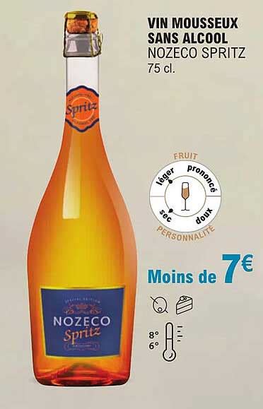 Promo Vin Mousseux Sans Alcool Nozeco Spritz Chez E Leclerc ICatalogue Fr