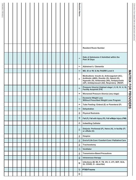 Cms 802 Rostersample Matrix Cms Forms