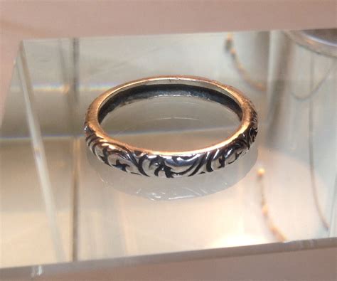 Antique Engraved Ring Sterling Silver; Size 5 - LOVELY PETITE ENGRAVED BAND on Storenvy