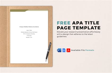 Free APA Title Page Template - Download in Word, Google Docs, PDF ...