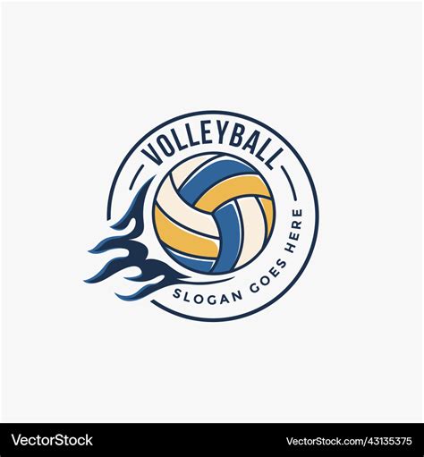 Classic Volley Club Logo Volleyball Tournament Vector Image