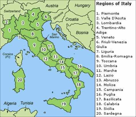 Nordul Italiei Harta Italiei Pe Regiuni - 2