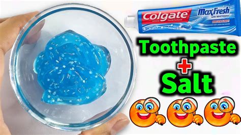 Testing Toothpaste And Salt Slime🤔👅🎧 How To Make Slime With Colgate