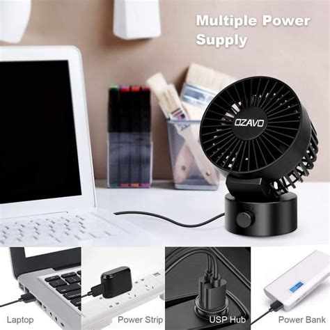 Ventilateur Usb Silencieux Mini Fan Ventilateur Pc Portable Avec Deux