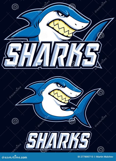 Sharks Team Mascot stock vector. Illustration of aggressive - 277800715