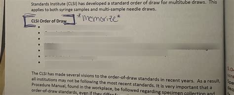 Order Of Draw Diagram Quizlet