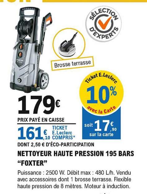 Promo Nettoyeur Haute Pression Bars Foxter Chez E Leclerc Brico