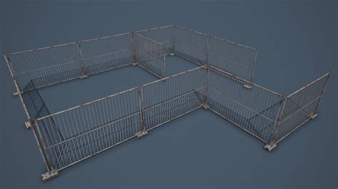 Portable Construction Fence PBR - 3D Model by YuriBarinov