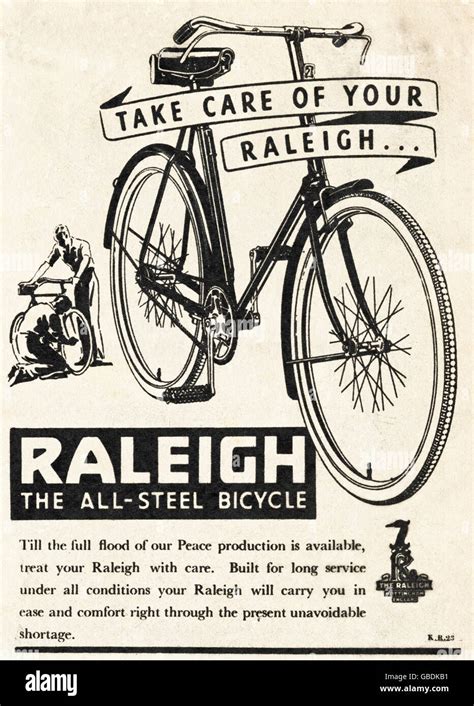 Advertisement Advertising Raleigh Bicycles Original Old Vintage Advert