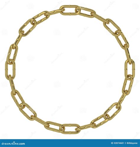 Golden Chain Links Circle Stock Illustration Illustration Of Strength