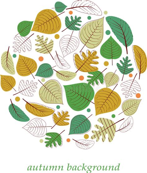 Leaves Doodles Set Vector Hand Drawn Illustration Stock Vector