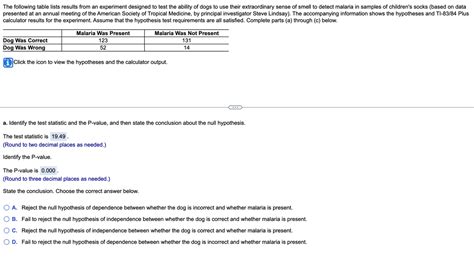 Answered The Following Table Lists Results From Bartleby