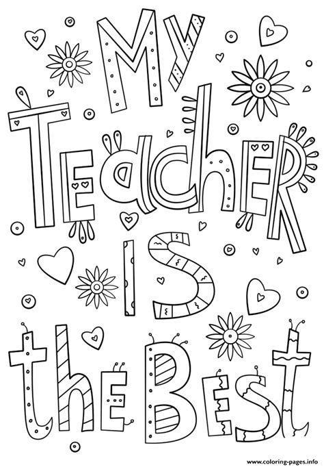 Free Printable Thank You Teacher Coloring Pages