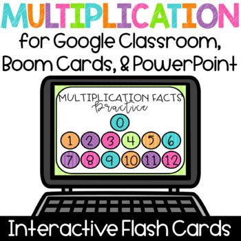 Digital Multiplication Flash Cards Fact Fluency Practice Bundle Tpt