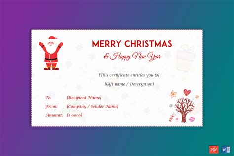 Christmas Gift Certificate (Light Design) - GCT