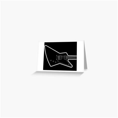 Gibson Explorer Electric Guitar Line Drawing Greeting Card By Killerriffs Redbubble