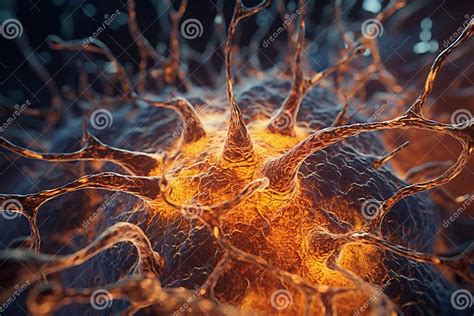 3d Illustration Of Visualization Of Active Nerve Cells In The Brain