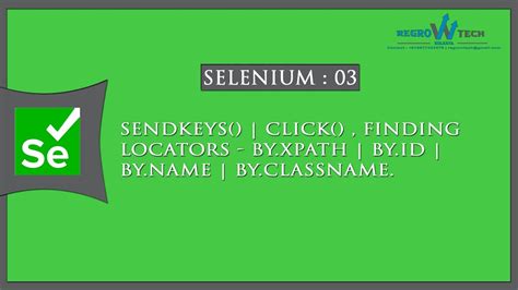 Selenium 03 SendKeys Click Finding Locators By Xpath By Id