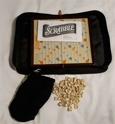 Scrabble Game Folio Edition In Travel Zipper Case Portable Ebay