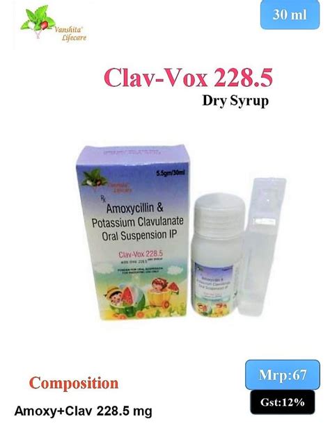 Amoxicillin Potassium Clavulanate Dry Syrup Packaging Size 30 Ml Bottle With Wfi At Rs 59 45