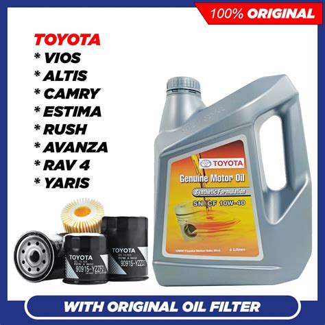 With Original Oil Filter Toyota W Sn Cf Semi Synthetic Engine Oil