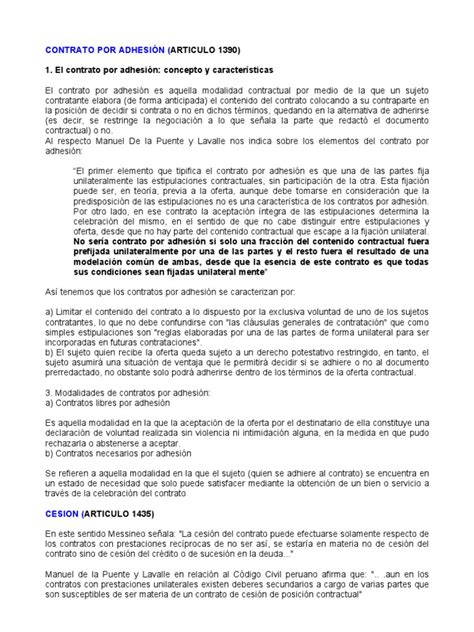 Contrato Por AdhesiÓn Conceptos Legales Derecho Contractual