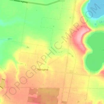 Topografische Kaart Naroghid Hoogte Reli F