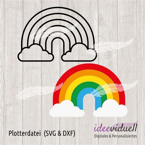 Plotterdatei Regenbogen Wolken Ideeviduell Onlineshop