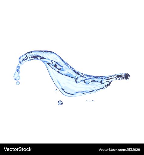 Blue Water Splash Isolated On White Royalty Free Vector