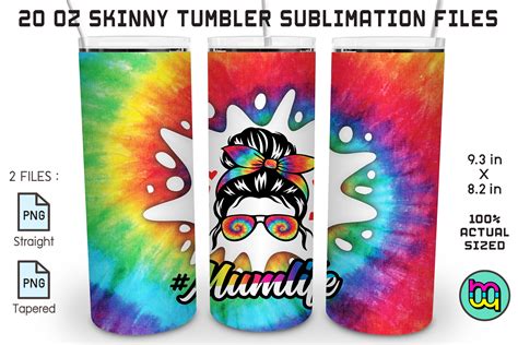 Skinny Tumbler 20oz Mom Life Tie Dye Png Graphic By Miraclemaker