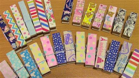 Craft Update Washi Tape Wooden Clothespins Youtube