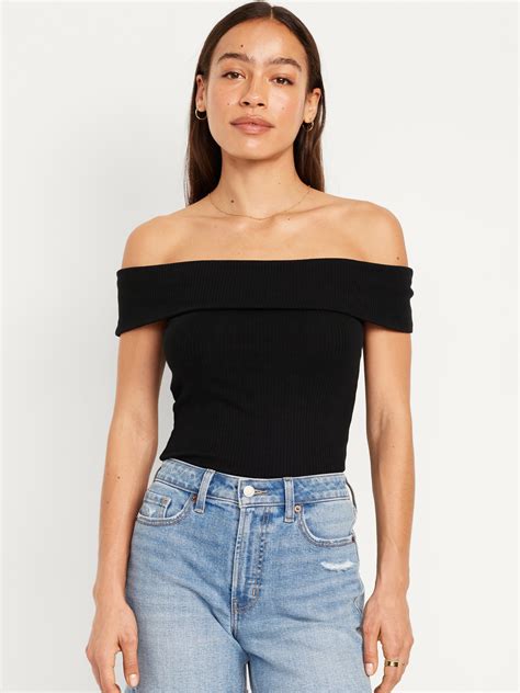 Off Shoulder Ribbed Top Old Navy