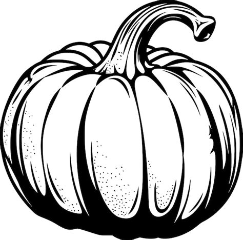 Pumpkin vector black and white | Premium AI-generated vector