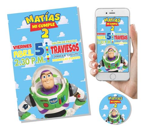 Invitaci N Buzz Lightyear Digital Imprimible Personalizada Mercadolibre