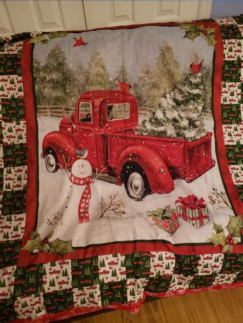 Pin By Jennifer James Halcomb On Quilt Blankets Quilts Christmas Red Truck Quilt Patterns