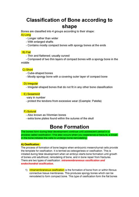 Classification of Bone according to shape - Classification of Bone ...