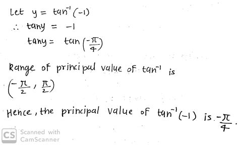 Find The Principle Value Of Tan 1 1