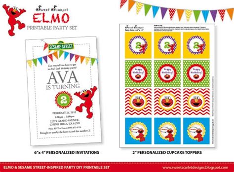 Tagfree Printable Elmo Birthday Invitations Template