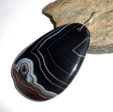 Black and White Agate Pendant